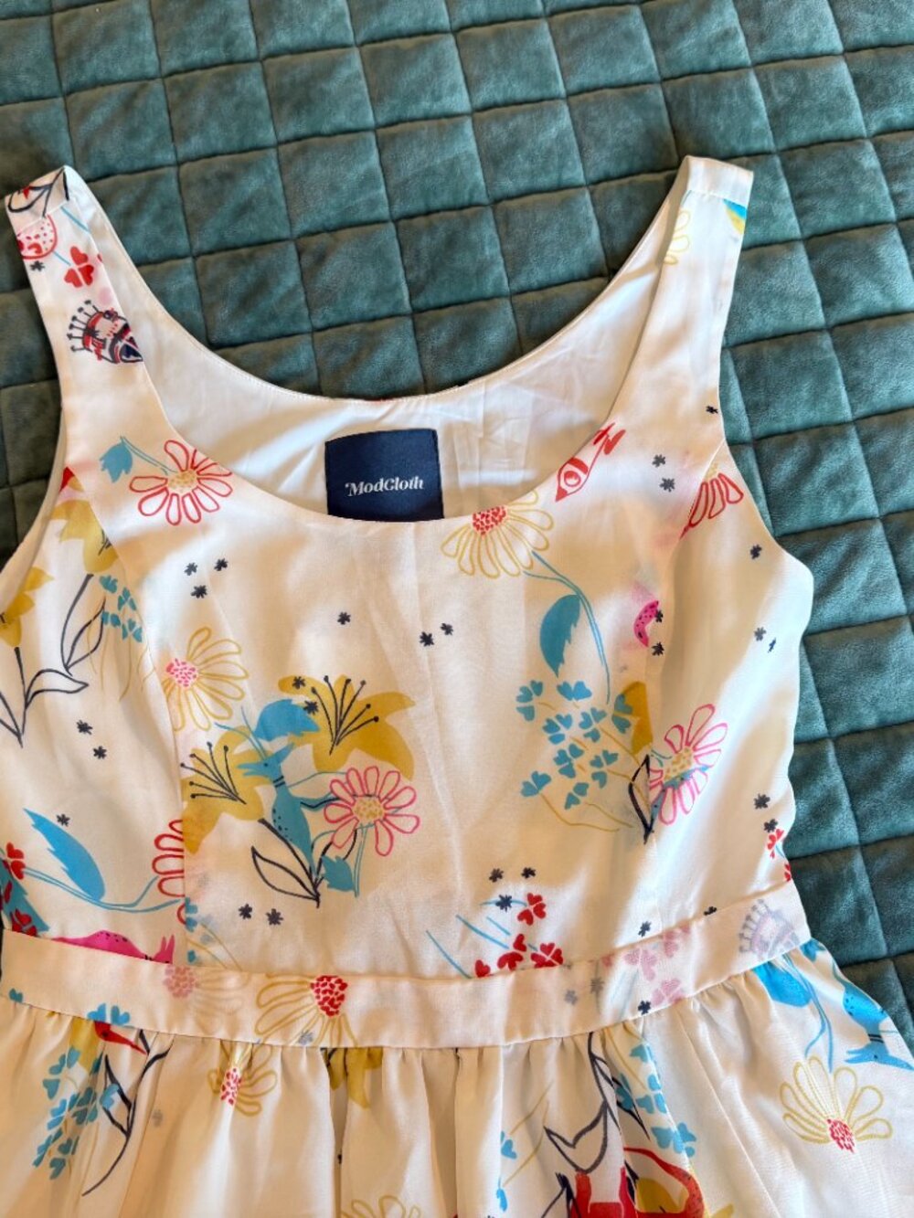 NWT Size M ModCloth Nordstrom Space Dino Fit and Flare Dress - Picture 2 of 7